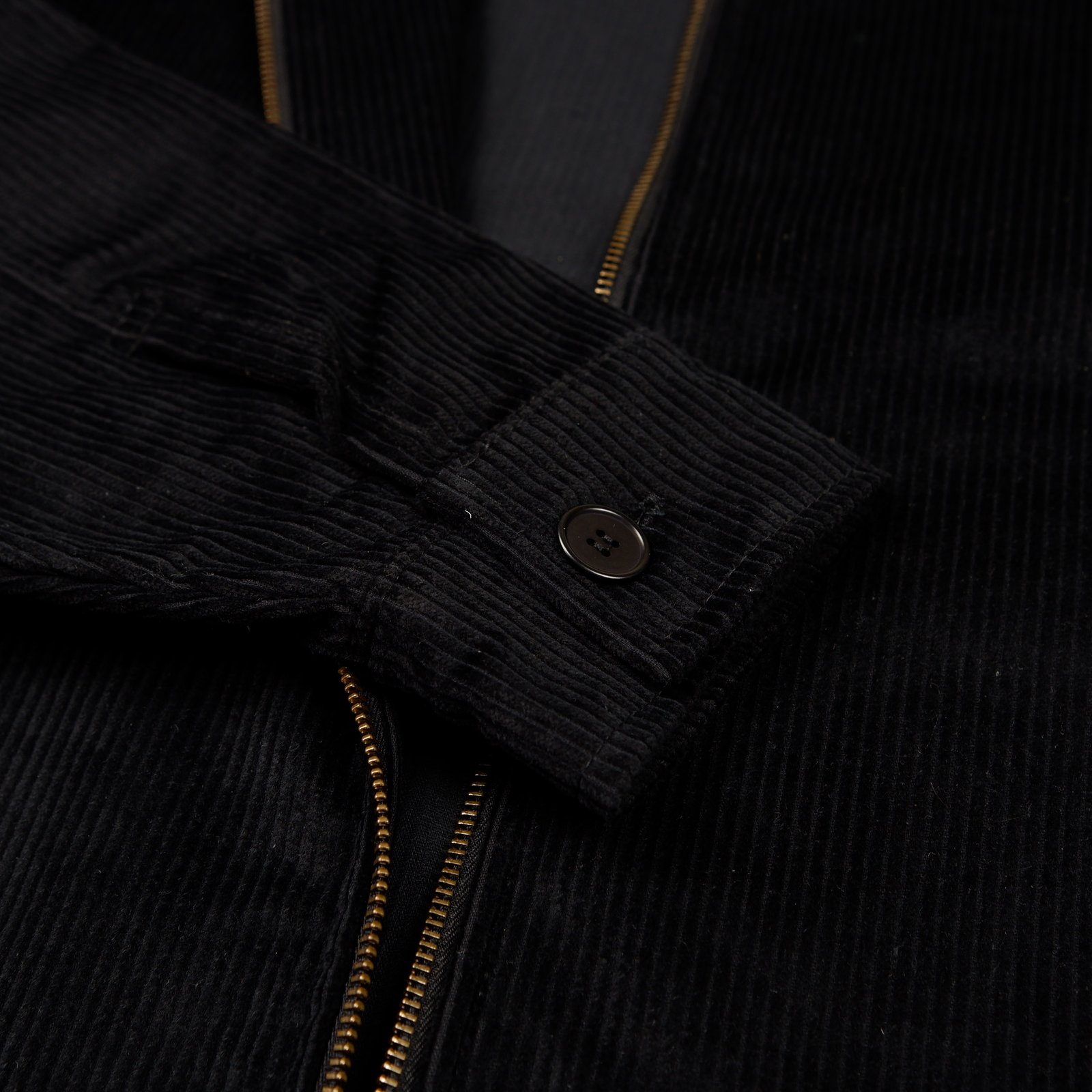 Black corduroy discount zip up jacket